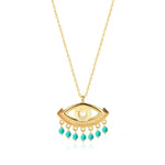 Load image into Gallery viewer, Niligem Evil Eye Pendant &amp; Chain In Gold Vermeil - Nili Gem
