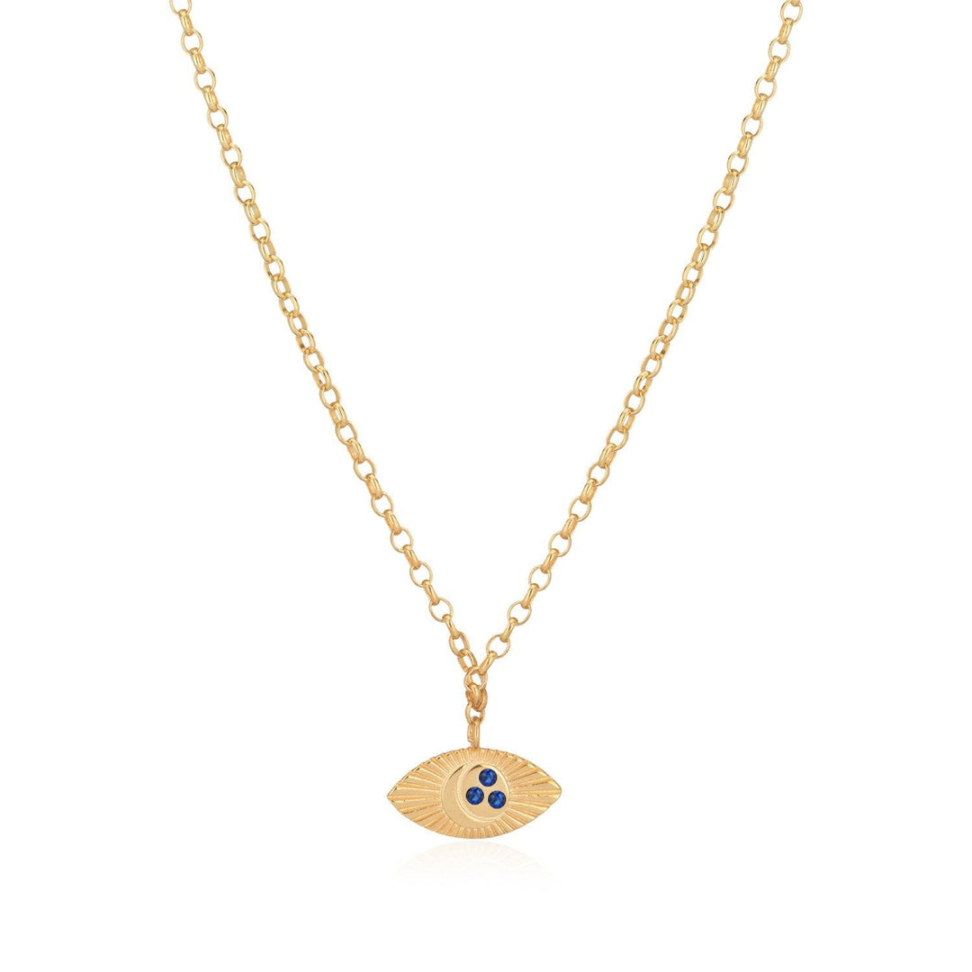 Niligem Evil Eye Pendant And Chain Necklace In Gold Vermeil - Nili Gem