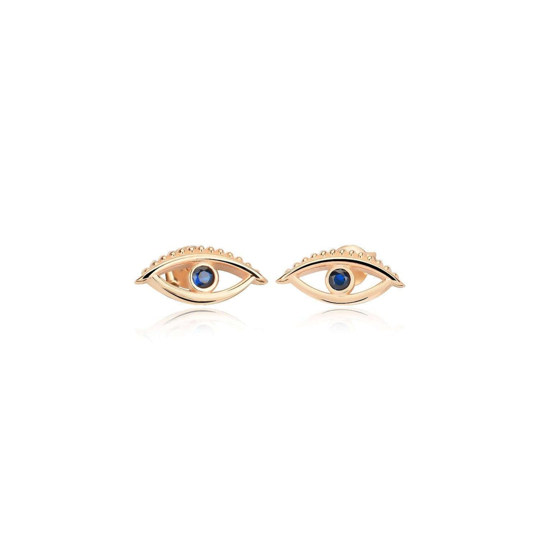 Niligem Evil Eye Stud Earrings In Gold Vermeil - Nili Gem