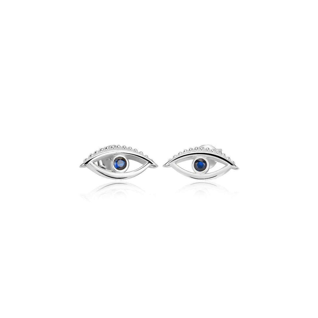 Niligem Evil Eye Stud Earrings In Sterling Silver - Nili Gem