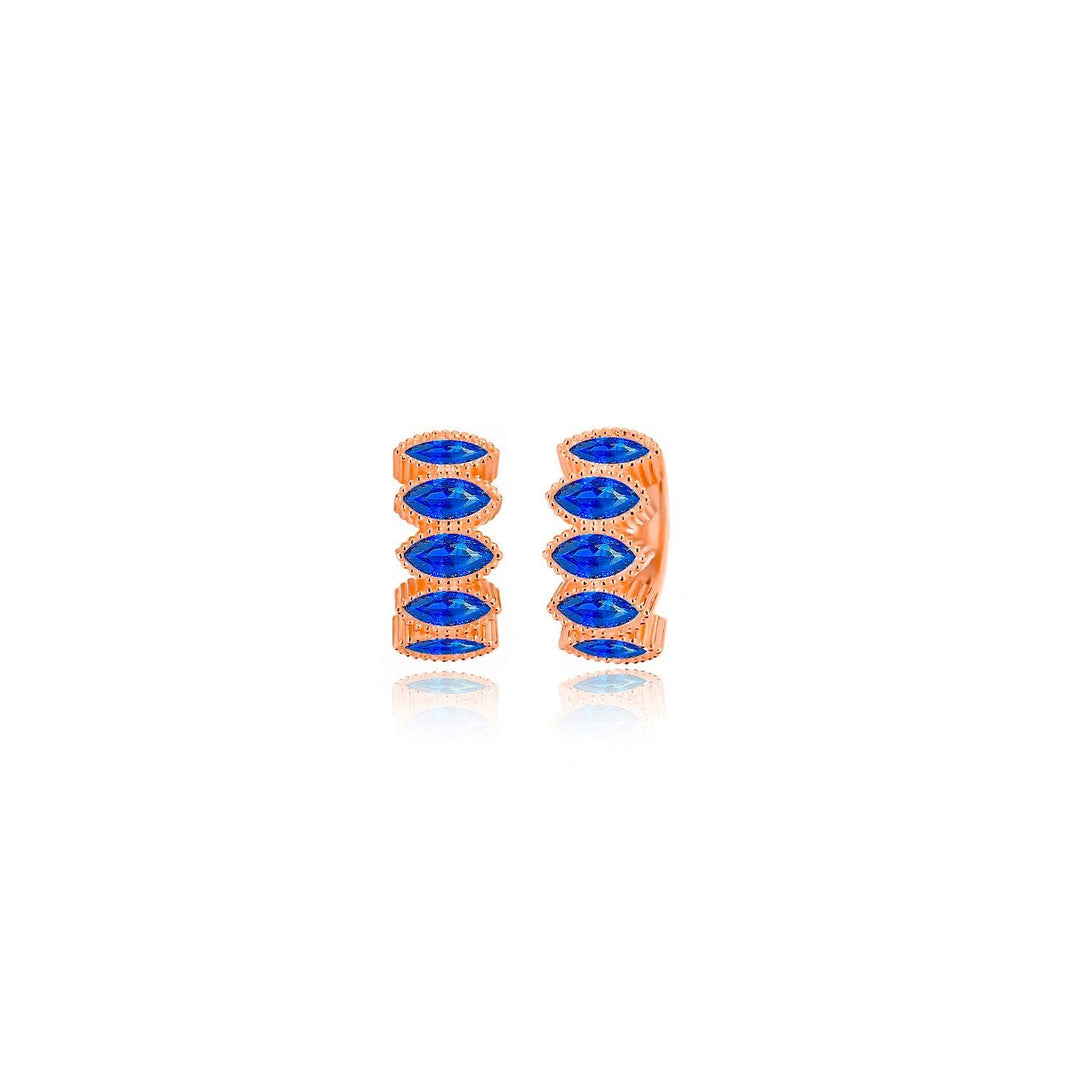 Niligem Marquise Hoop Earrings In Rose Gold Plating - Nili Gem