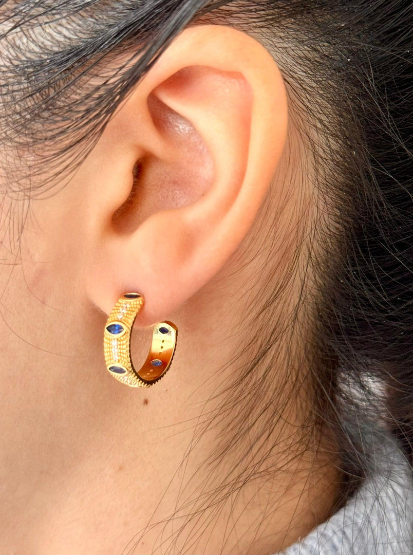 Niligem Open Hoop Earrings In Gold Vermeil - Nili Gem