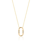 Load image into Gallery viewer, Oval Pendant &amp; Chain Necklace In Gold Vermeil - Nili Gem
