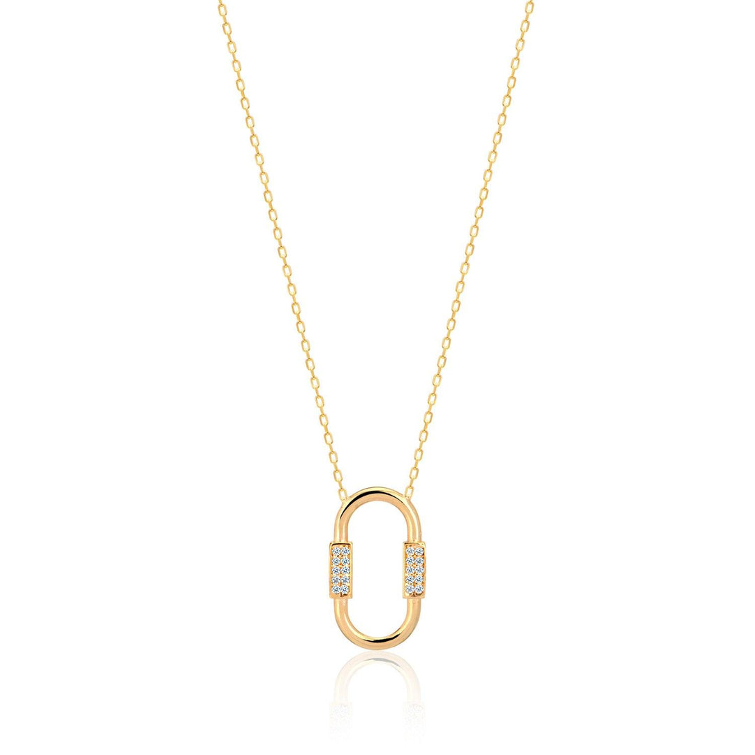 Oval Pendant & Chain Necklace In Gold Vermeil - Nili Gem