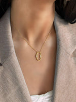 Load image into Gallery viewer, Oval Pendant &amp; Chain Necklace In Gold Vermeil - Nili Gem
