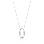 Load image into Gallery viewer, Oval Pendant &amp; Chain Necklace In Sterling Silver - Nili Gem
