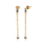 Paperclip Dangling Chain Earrings In Gold Vermeil - Nili Gem