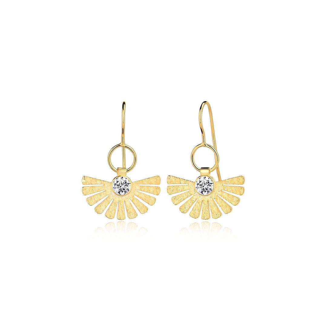 Peacock Hook Wires Earrings in Gold Vermeil - Nili Gem