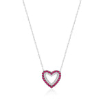 Load image into Gallery viewer, Red Heart Pendant Necklace In Sterling Silver - Nili Gem
