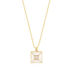 Load image into Gallery viewer, Square Handmade Enameled Pendant &amp; Chain In Gold Vermeil - Nili Gem
