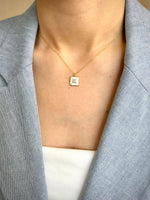 Load image into Gallery viewer, Square Handmade Enameled Pendant &amp; Chain In Gold Vermeil - Nili Gem
