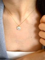 Load image into Gallery viewer, Square Handmade Enameled Pendant &amp; Chain In Gold Vermeil - Nili Gem
