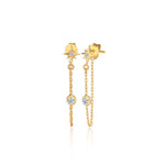 Star Chain Earrings In Gold Vermeil - Nili Gem