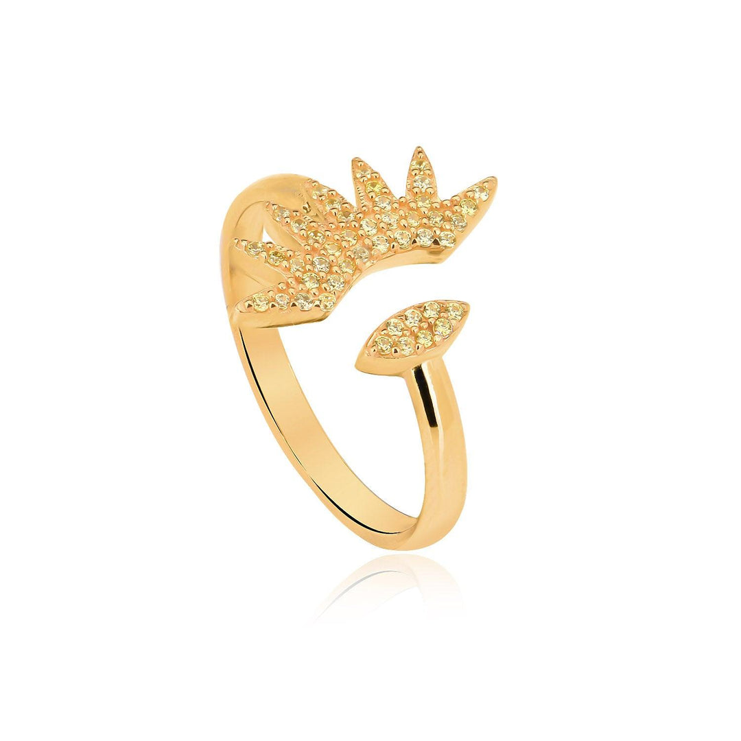 Stylish Adjustable Sun & Sand Ring In Gold Vermeil - Nili Gem