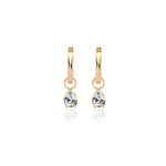 Load image into Gallery viewer, Tear Drop Charm Hoop Earrings in Gold Vermeil - Nili Gem
