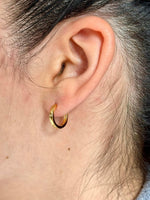 Load image into Gallery viewer, Tear Drop Charm Hoop Earrings in Gold Vermeil - Nili Gem
