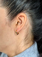 Load image into Gallery viewer, Tear Drop Charm Hoop Earrings in Gold Vermeil - Nili Gem
