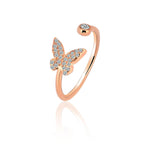 Load image into Gallery viewer, Timeless Butterfly Ring in Rose Gold Plating - Nili Gem
