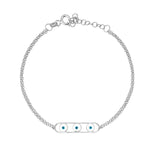 Load image into Gallery viewer, Timeless Evil Eye Bracelet In Sterling Silver - Nili Gem
