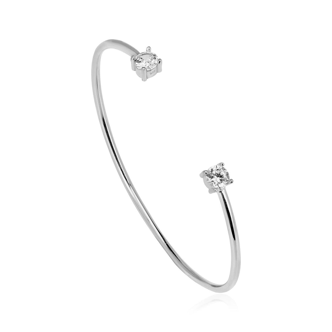 Trendy CZ Bangle In Sterling Silver - Nili Gem