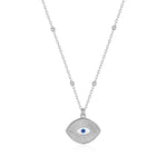 Load image into Gallery viewer, Trendy Evil Eye Pendant &amp; ball chain Necklace In Sterling Silver - Nili Gem
