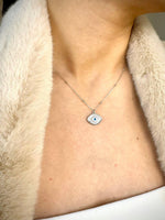 Load image into Gallery viewer, Trendy Evil Eye Pendant &amp; ball chain Necklace In Sterling Silver - Nili Gem
