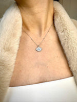 Load image into Gallery viewer, Trendy Evil Eye Pendant &amp; ball chain Necklace In Sterling Silver - Nili Gem
