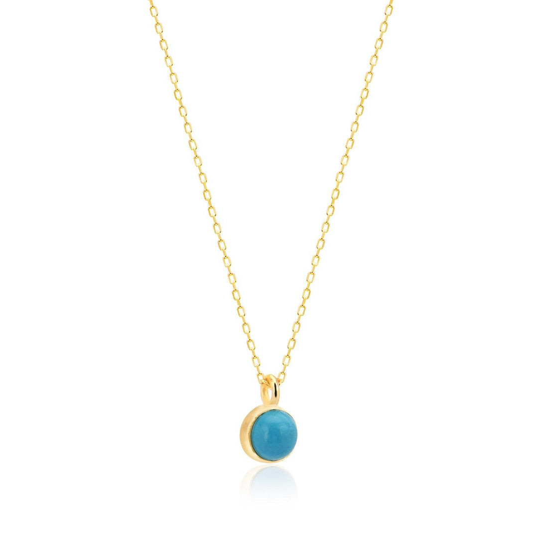 Turquoise Pendant & Chain In Gold Vermeil - Nili Gem